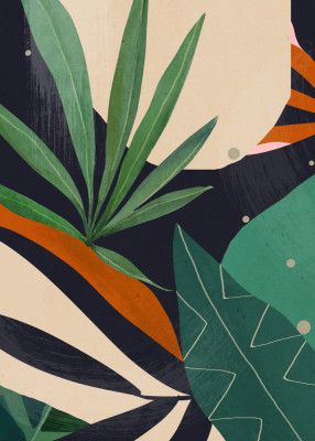 Abstract Art Tropical Leaves