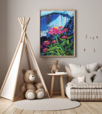 Marigold In the  Garden Oil Painting