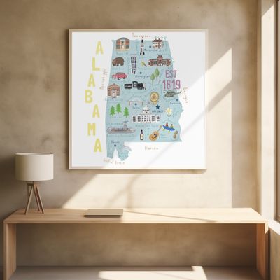 Beautiful Southern State of Alabama by Illustrator Carla Daly