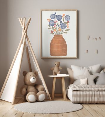 Terracotta Vase Filled With Flowers