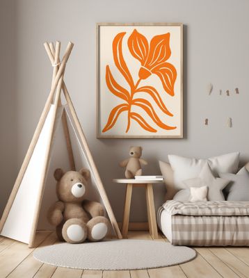 Abstract  Orange Stylized Tulip