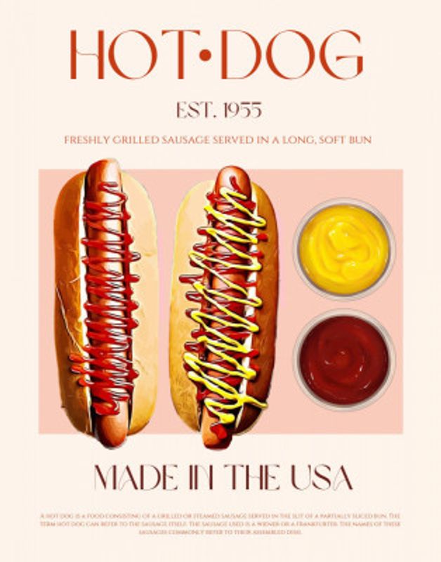 Hot Dogs with Mustard and Ketchup