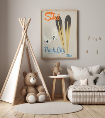 Park City Utah Vintage Ski Poster