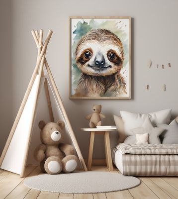 Little Sloth Aquarell
