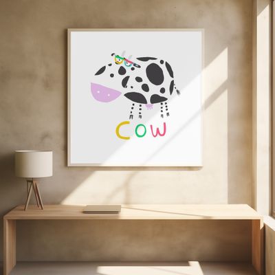 Happy Cow Wearing Colorful Glasses by Illustrator Carla Daly
