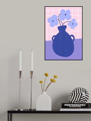 Minimalist Vase with Blue Flowers
