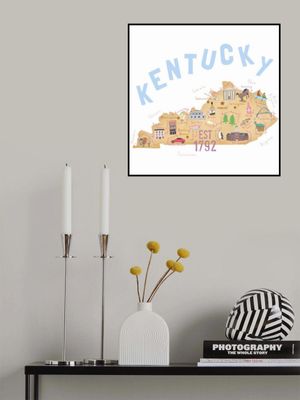 Illustrated Map of Kentucky by Artist Carla Daly