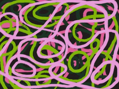 Intertwining Pink And Green Lines