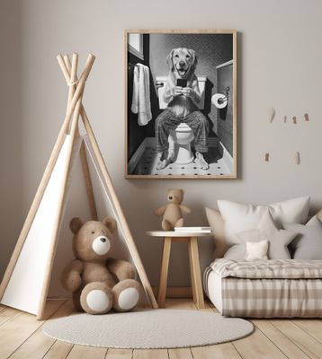 Bathroom Golden Retriever