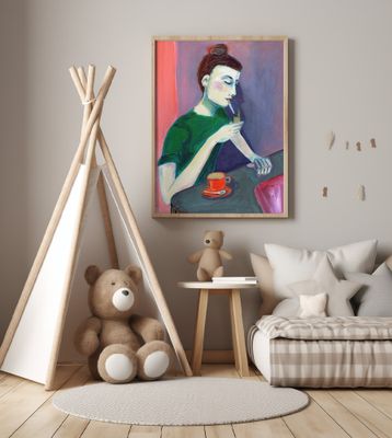 Lady lighting cigarette