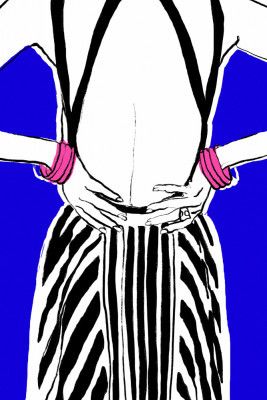 Bold Stripes, Blue Background