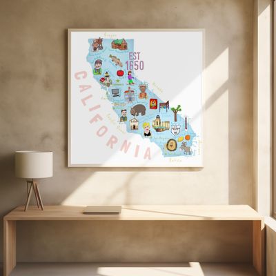 The Golden State of California Illustrated by Artist Carla Daly