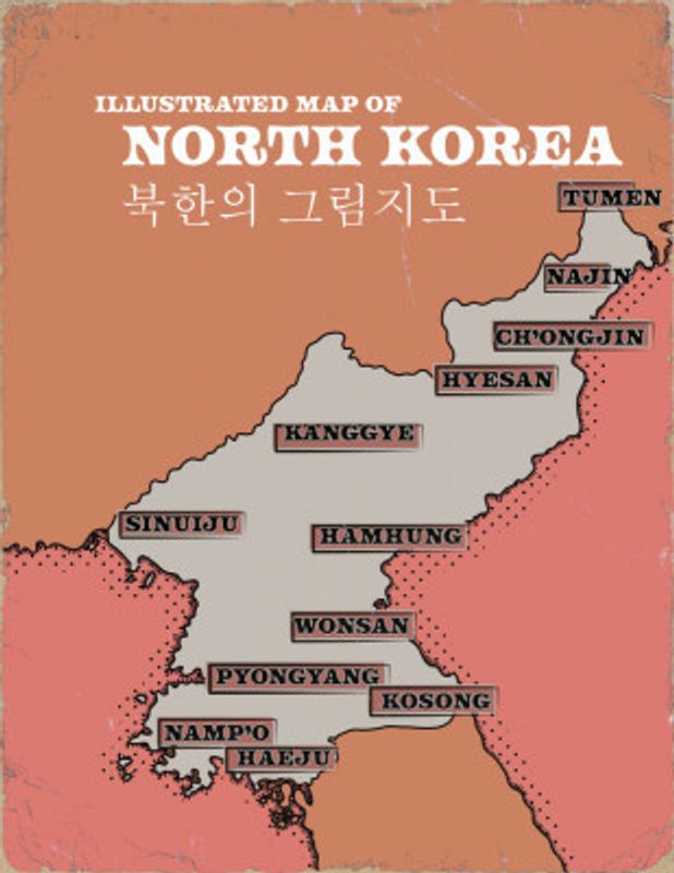 Illustrated Map Of North Korea
