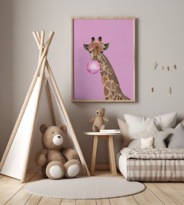 Giraffe pink bubblegum