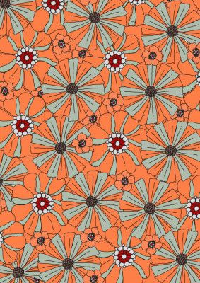 1970s Floral Wallpaper