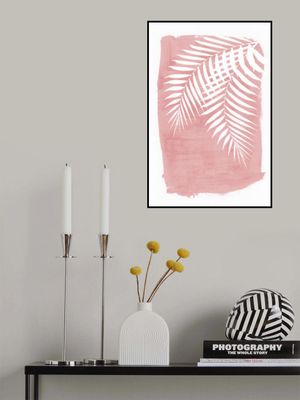 Pink Palm Leaves Foliage Silhouette