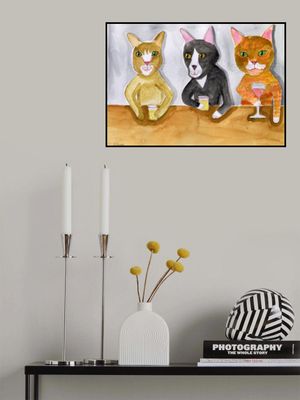 Three Cats at the Bar