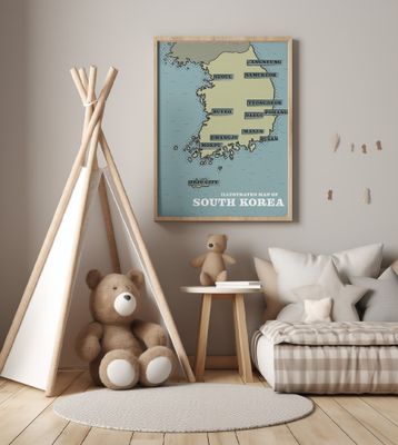 Illustrated Map Of South Korea