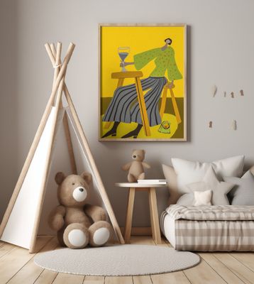 Just one glass.  Lady drinking wine