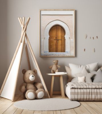 Brown Wooden Door In The Medina Of Marrakech In Morocco