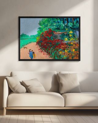 Wild Rose Wall Path Oil On Canvas