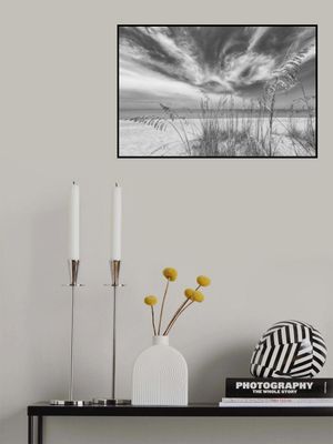 Heavenly calmness on the beach - monochrome