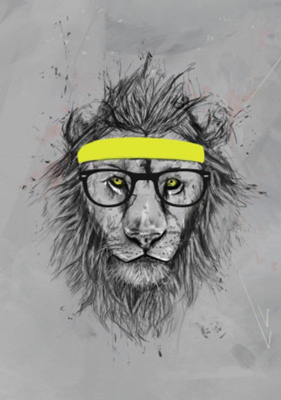 Hipster lion