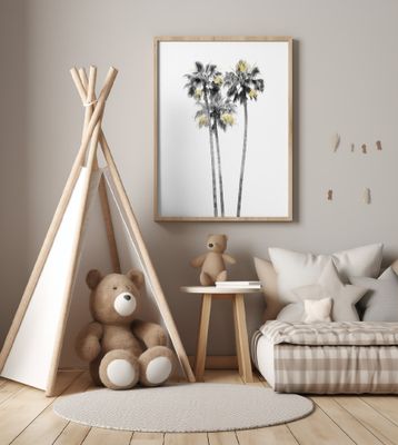 Palm Tree Black, White and Gold 03