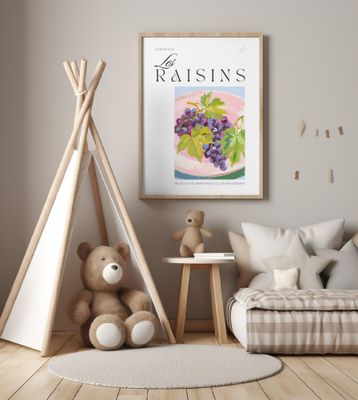 Purple Grapes With Green Leaves