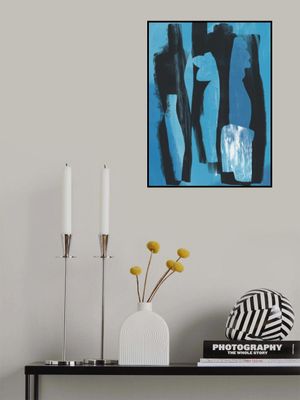 Silhouetted Vases in Blue