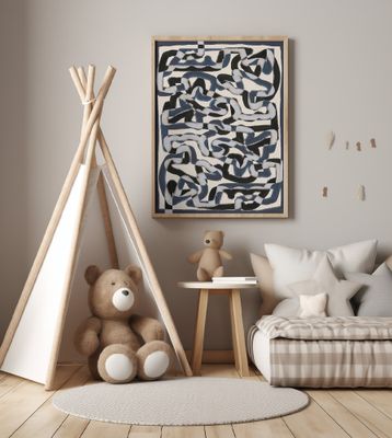 Abstract grey line deco 04