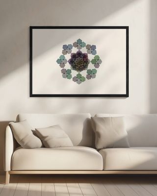 Muted Geometric Overlap Hexagon Art Print 4