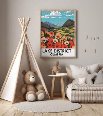Lake District Vintage Travel Poster