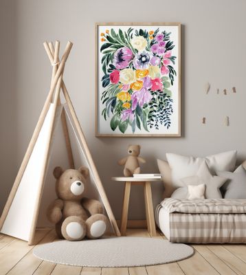 Urja loose floral watercolor bouquet