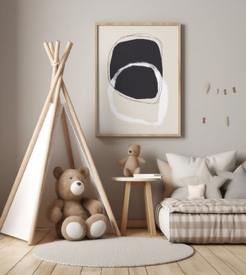 Black And White Shapes With Fluid Lines