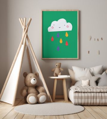 Cloud Simple Boho Kids &amp; baby nursery bright weather theme