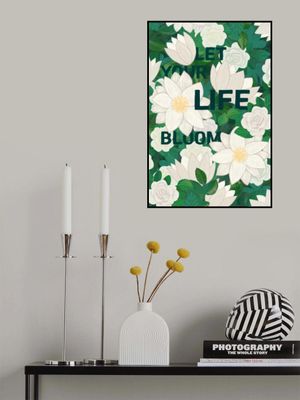 White Flowers with Lush Green Leaves