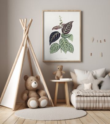 Green Bignonia Argyro Violascens Leaf Illustration