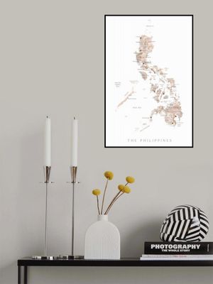 Taupe watercolor map of Philippines