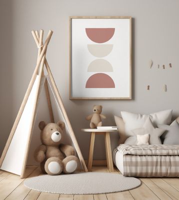 Stacked Half Circles in Earthy Tones