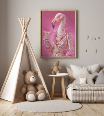 Flamingo In a Disco Jumpsuit