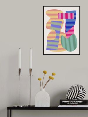 Geometric Shapes Layered With Soft Pastel Stripes