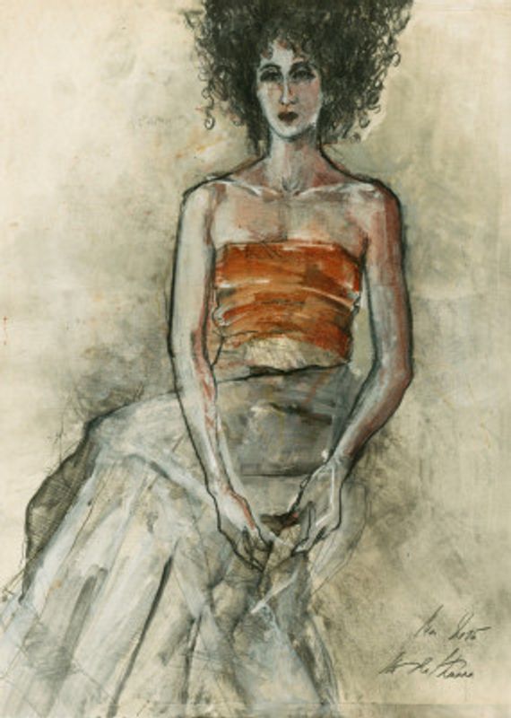 Woman Portrait with Curly Hair