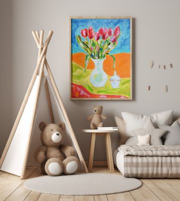 Tulips, Tamara Jare, oil on canvas