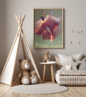 Humming Bird with Pink Wings