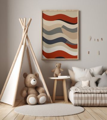 Overlapping Layers In Earthy Tones Of Red Beige