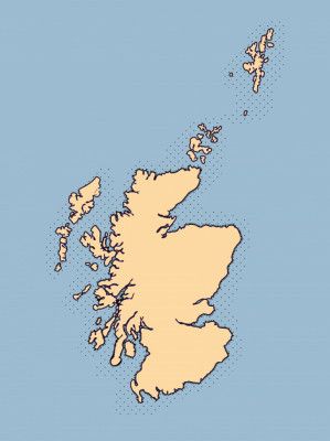 Vintage style Scotland Map