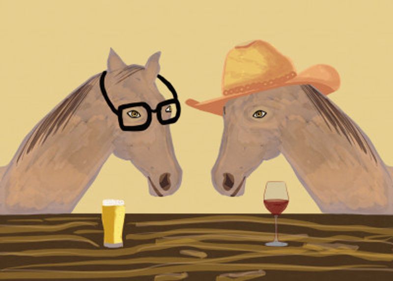 Horses at the bar