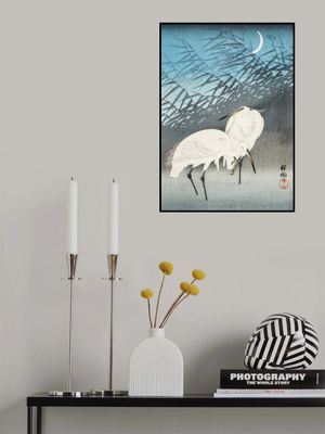 Egrets and Reeds In Moonlight (1926)