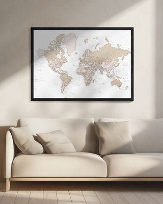 Detailed world map with cities, Louie